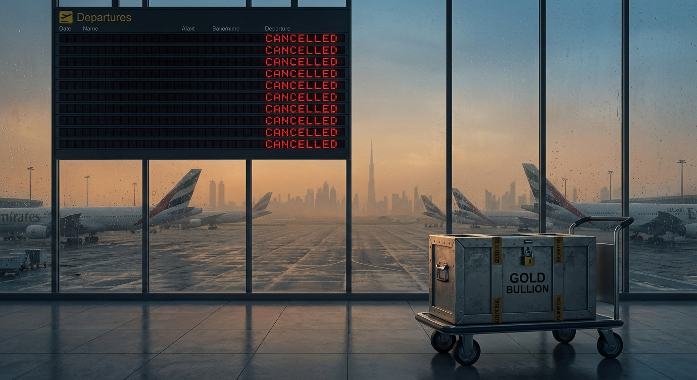 Empty GCC skies and grounded gold shipments — airspace closure strands gold supply to Bahrain