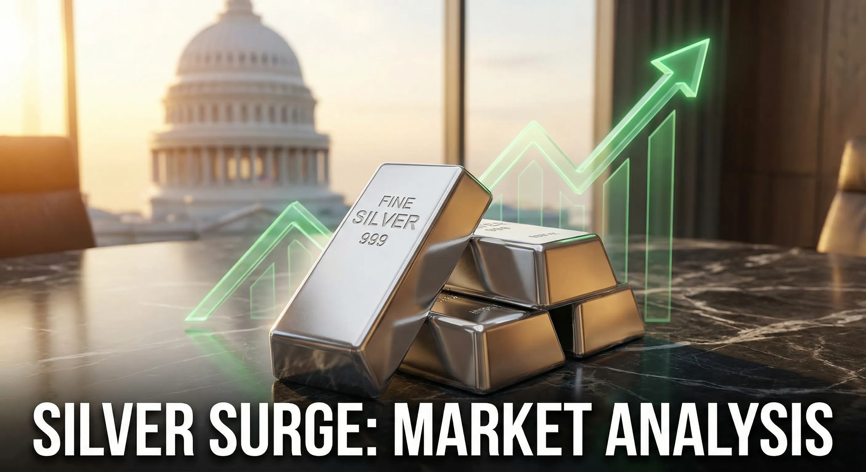 Silver bullion bars with U.S. Capitol