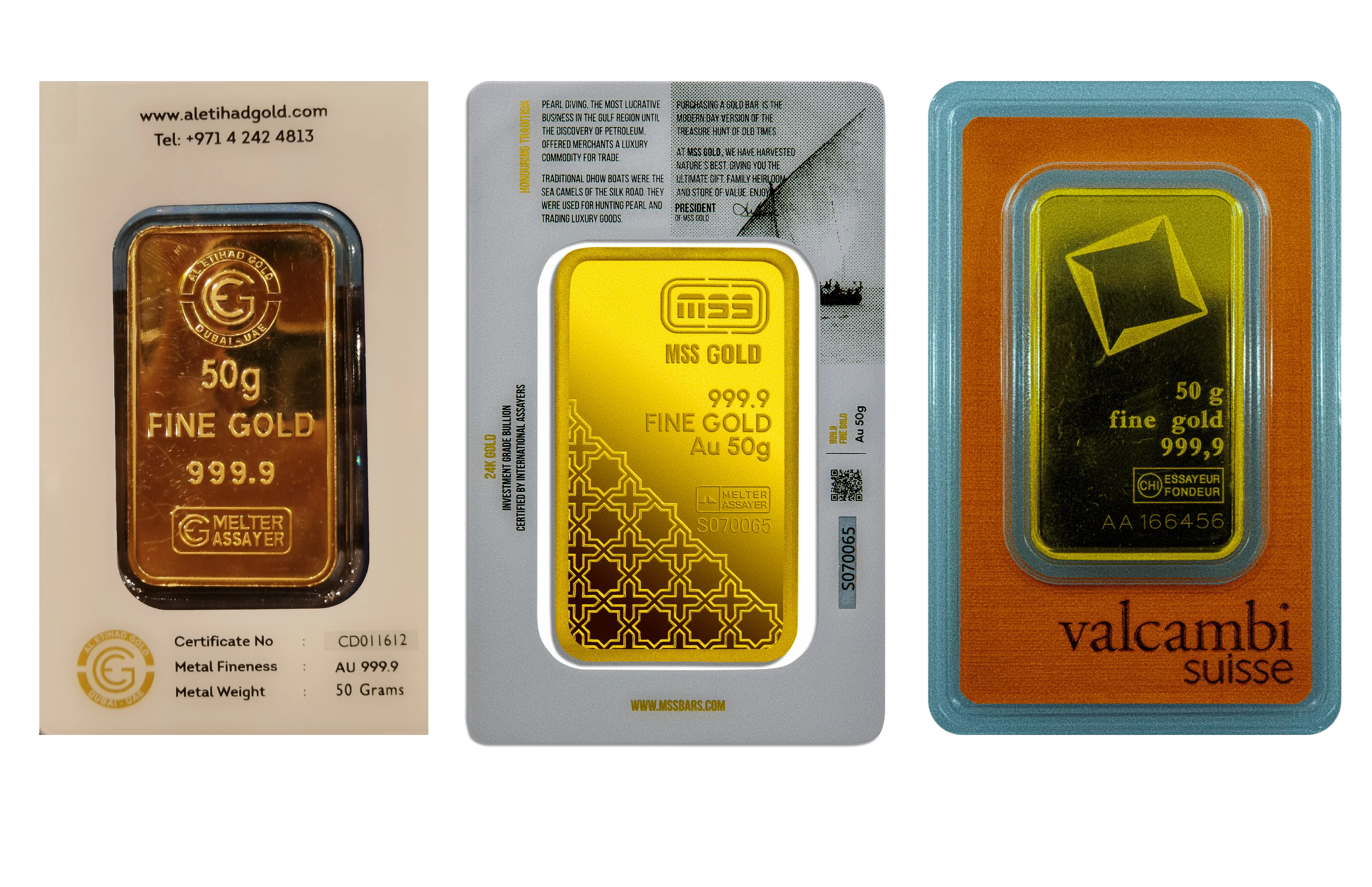 MSS Gold Bar Comparison