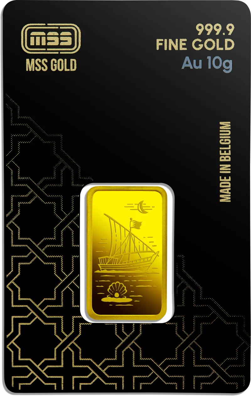 MSS 10g gold bar in its original sealed packaging
