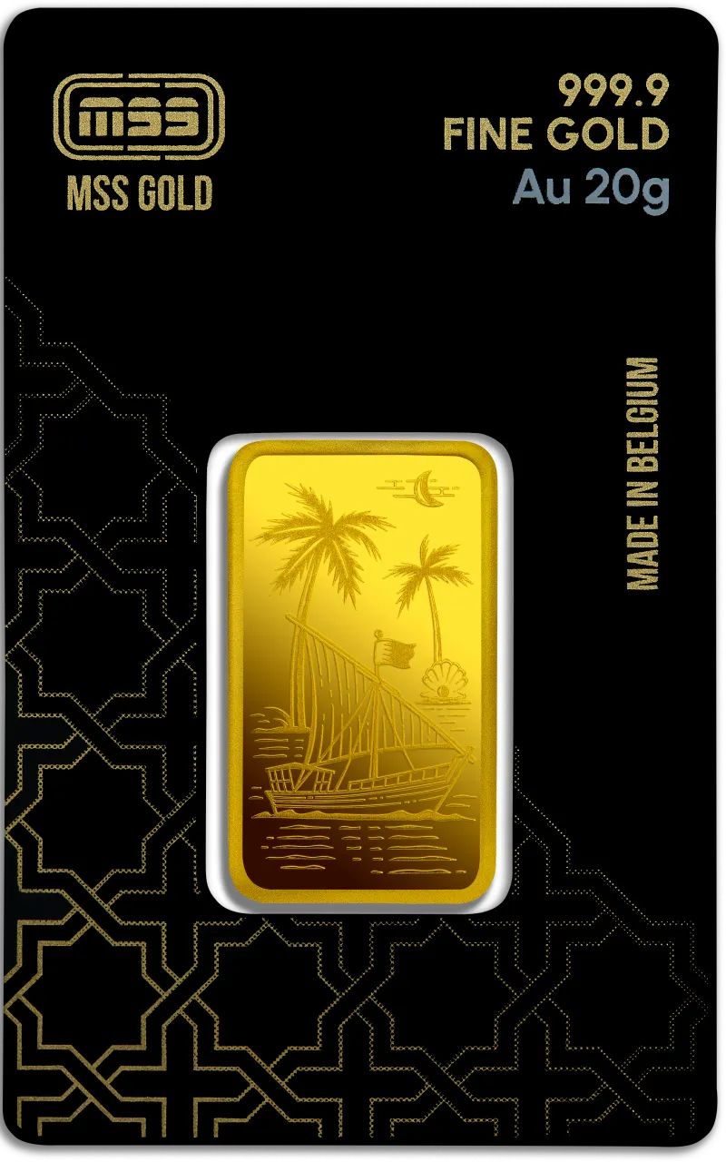 MSS 20g gold bar in its original sealed packaging